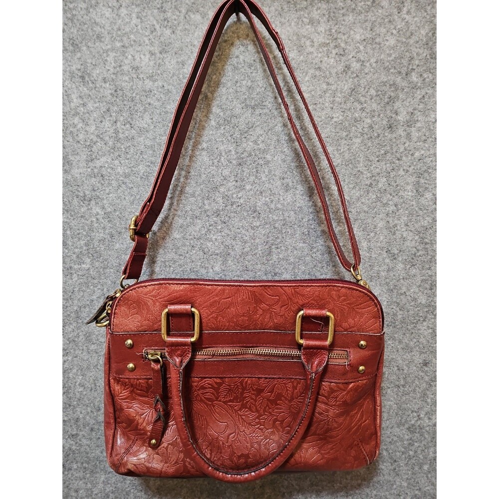 Great American Leather Works Terra Cotta  Tooled Leather Bag. Boho, Cowgirl READ